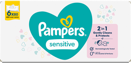 Pampers Sensitive Baby Wipes Big pack 1x480p